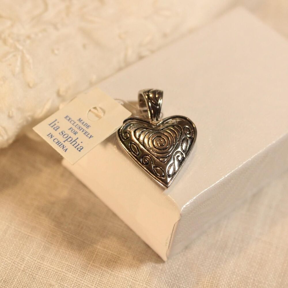 Lia Sophia Whimsical Dainty Silver-Tone Heart Pendant